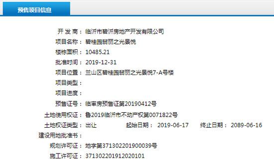 12月下旬臨沂共16項目獲預售證 共批準34棟樓