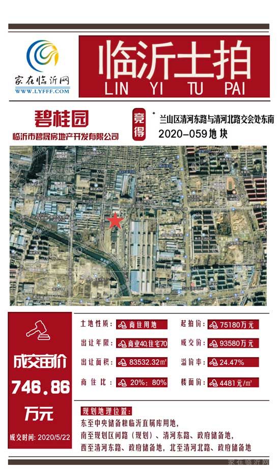 碧桂園臨沂又拿地 總價超9億