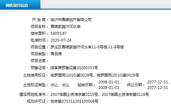 7月下旬臨沂共28項目獲預(yù)售證 共批準(zhǔn)83棟樓