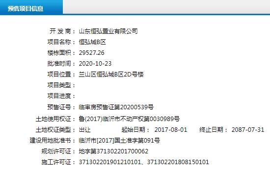 10月下旬臨沂共30項目獲預(yù)售證 共批準(zhǔn)85棟樓