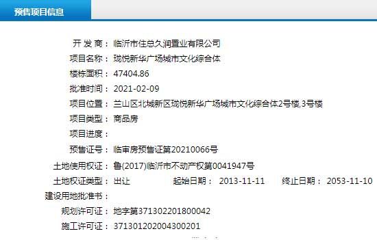 2月上旬臨沂共20項目獲預售證，共批準39棟樓