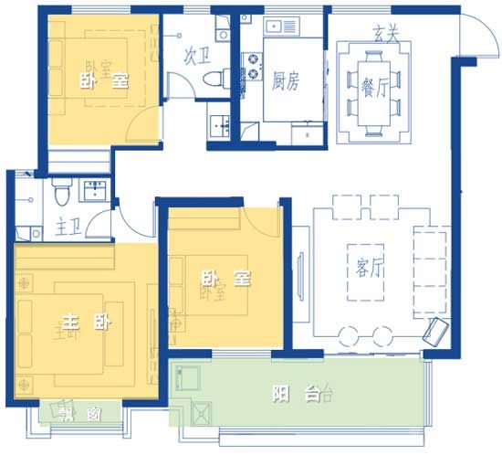 御山河142㎡三室全能戶型，限時優(yōu)惠98萬