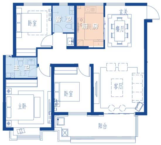 御山河142㎡三室全能戶型，限時優(yōu)惠98萬