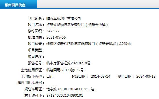 5月上旬臨沂共11項目獲預售證，共批準43棟樓