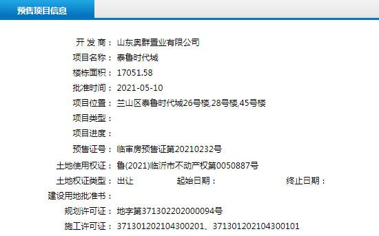 5月上旬臨沂共11項目獲預售證，共批準43棟樓