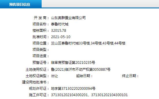 5月上旬臨沂共11項目獲預售證，共批準43棟樓