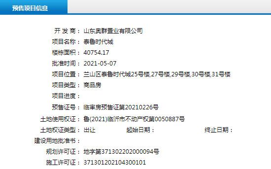 5月上旬臨沂共11項目獲預售證，共批準43棟樓