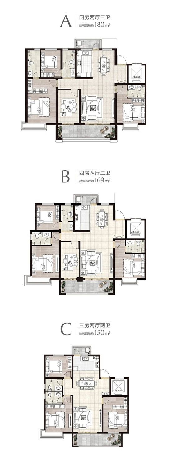 羅莊區(qū)81XX元/㎡開頭大平層，建面約150-180㎡偏改善，住起來真香 